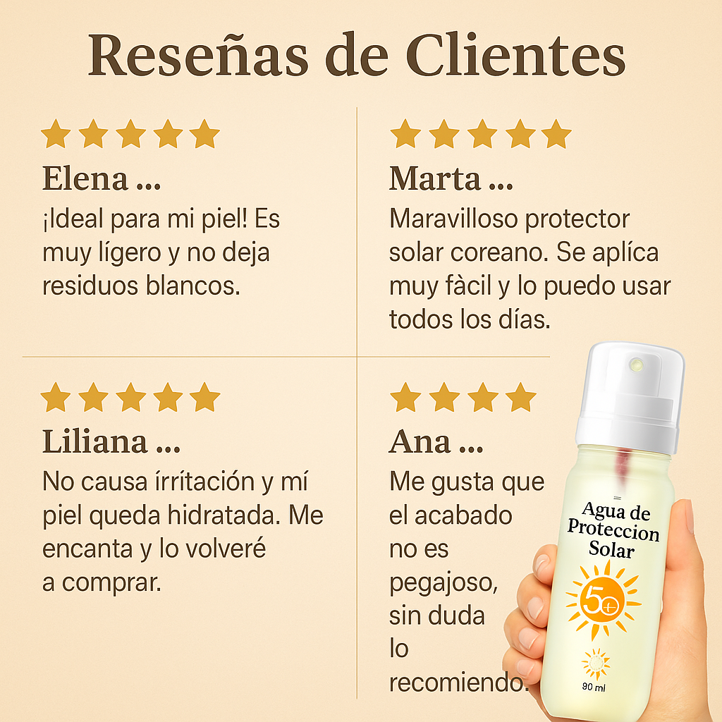 Agua solar Koreana - Bloqueador en agua